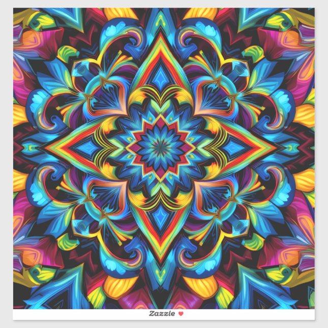 Pegatina Colorido Kaleidoscope Mandala iPhone 14 Funda (Hoja)