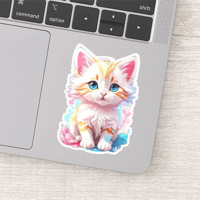 Pegatina Colorido Kawaii Kitten (Detalle)