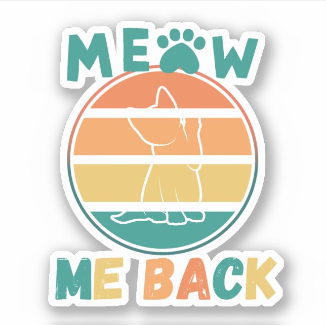Pegatina Colorido Meow Me Back (Anverso)