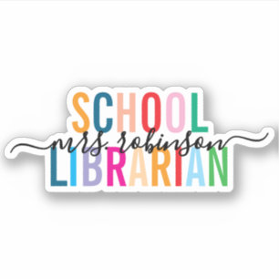 Pegatina Colorido nombre de guión personalizado de bibliote