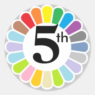 pegatina colorido número 5