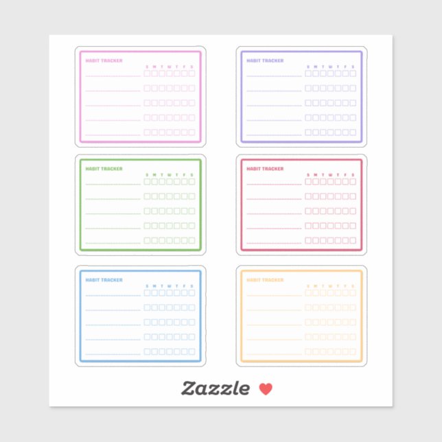 Pegatina Colorido planificador de seguimiento de hábitos (Hoja)