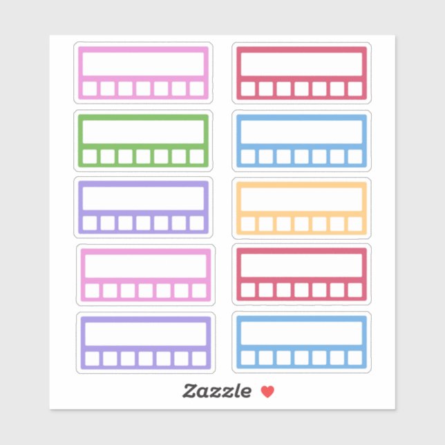 Pegatina Colorido Rastreador de hábitos semanal (Hoja)