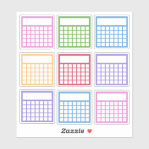 Pegatina Colorido rastreador mensual de hábitos