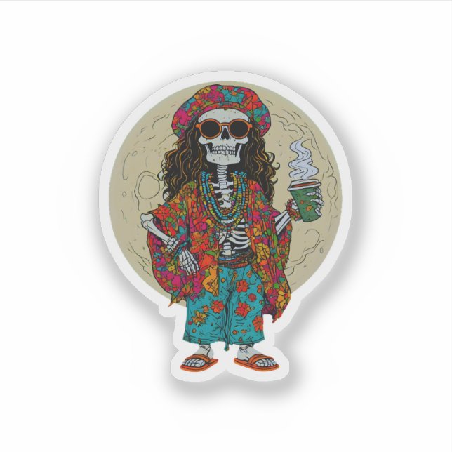 Pegatina Colorido Skeleton Dad (Anverso)