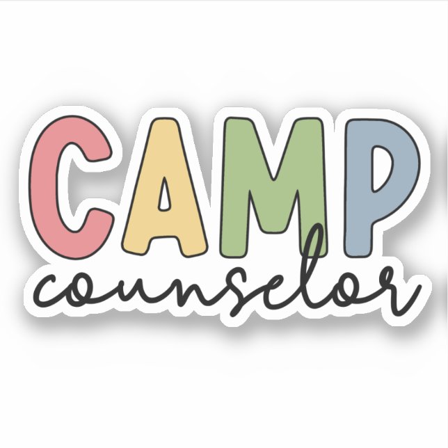 Pegatina Coloroso consejero del campamento (Anverso)