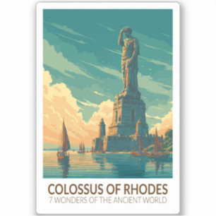 Pegatina Coloso de Rodas Siete Maravillas del Mundo Arte