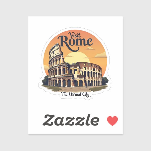 Pegatina Colosseo Roma Vintage Travel Design (Hoja)