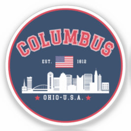 Pegatina Columbus Ohio Cityscape Design
