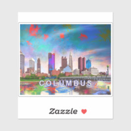 Pegatina Columbus Skyline Resumen de arte