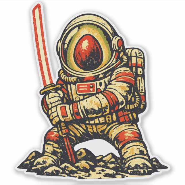 Pegatina Comandante Espacial Aguacate — Guerra de Ciencia F (Anverso)