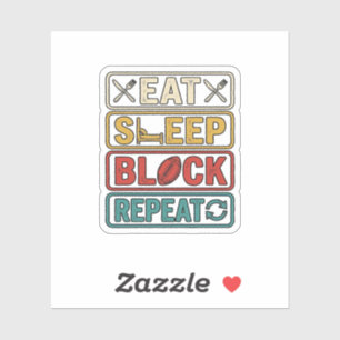 Pegatina Come Dormir Bloquear Repetir Camiseta Vintage de F