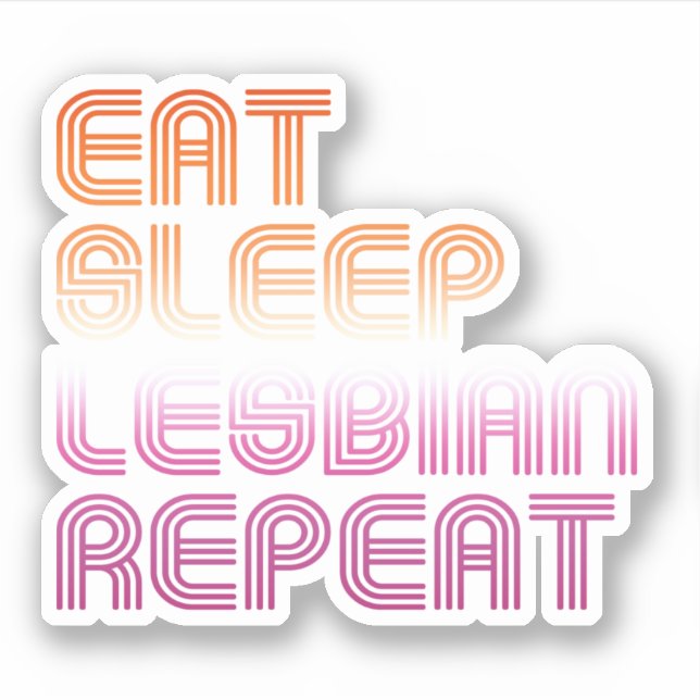 Pegatina Come Dormir Lesbiana Repetir (Anverso)