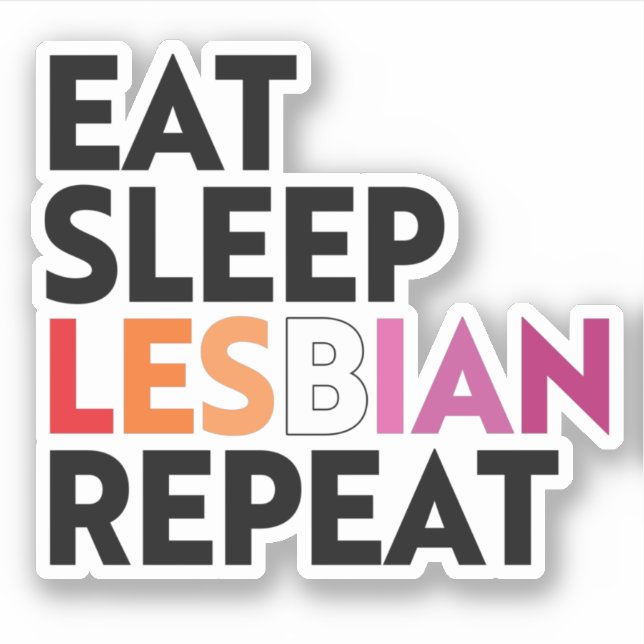 Pegatina Come Dormir Lesbiana Repetir (Anverso)