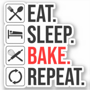 Pegatina Come. Duerme. Bake. Repite