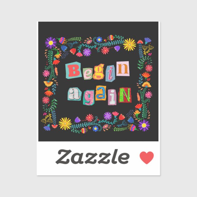 Pegatina Comenzar De Nuevo Animación Comenzar Por Segunda O (Hoja)