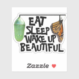 Pegatina Comer, dormir, despertar mariposa monarca