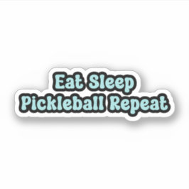 Pegatina Comer Sleep Pickleball Repetir el retro azul Texto