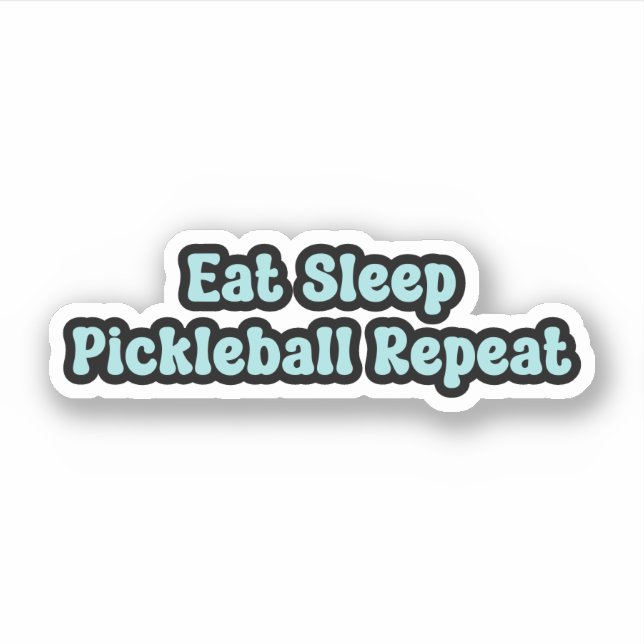 Pegatina Comer Sleep Pickleball Repetir el retro azul Texto (Anverso)