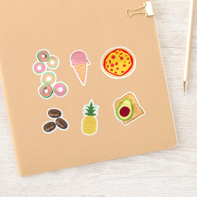 Pegatina Comida Brillante y Bonita (Cuaderno)