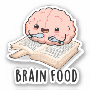Pegatina Comida cerebral Graciosa Anatomía Pun