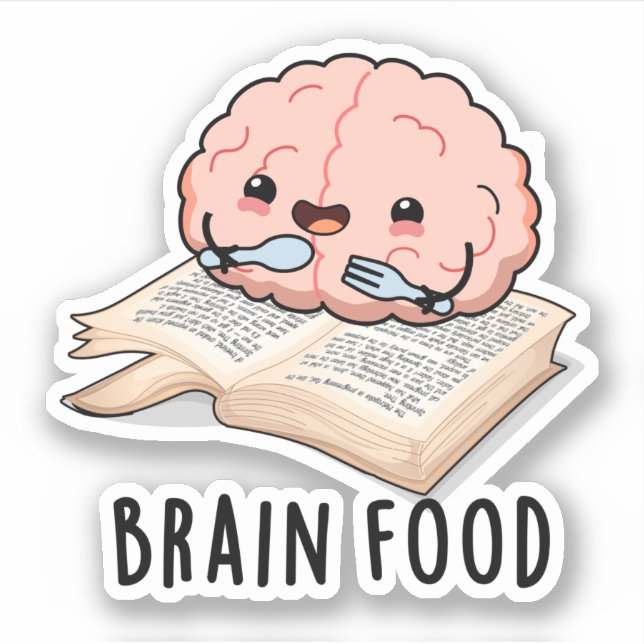 Pegatina Comida cerebral Graciosa Anatomía Pun (Anverso)