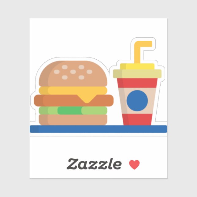Pegatina Comida de hamburguesas (Hoja)
