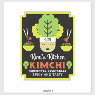 Pegatina Comida hecha en casa de cocina Kimchi