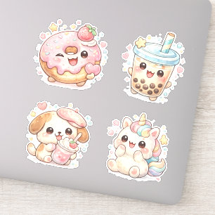 Pegatina Comida Kawaii Pastel & Anime de Unicornio