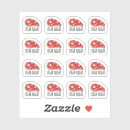 Pegatina Comida nocturna de carne Menú de cocina Bujo Plann