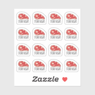 Pegatina Comida nocturna de carne Menú de cocina Bujo Plann