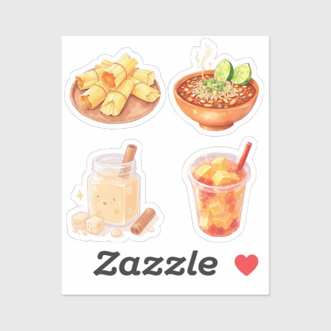 Pegatina Comida y aperitivos mexicanos (Hoja)