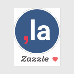 Pegatina Comma La kamala pronunciación divertida azul rojo 