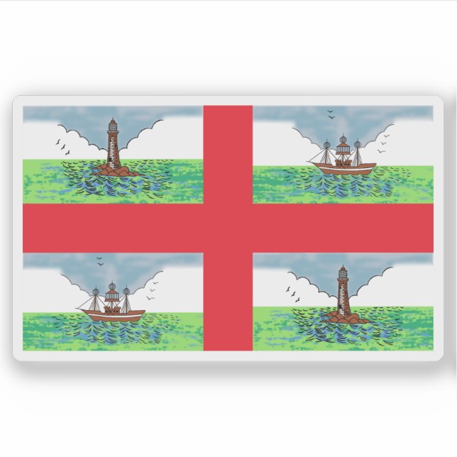 Pegatina Commissioners of Irish Lights flag,Ireland,pre1970 (Anverso)