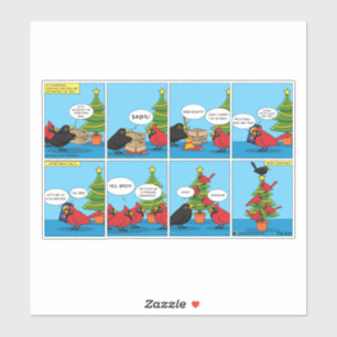 Pegatina Cómo decorar un árbol de Navidad Cómic