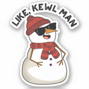 Pegatina Como Kewl Man Funny Guay Snowman Pun