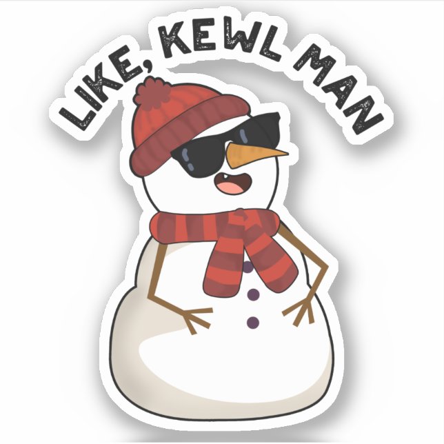 Pegatina Como Kewl Man Funny Guay Snowman Pun (Anverso)