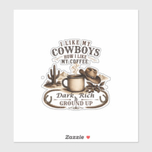 Pegatina Como Mis Vaqueros Como Mi Café