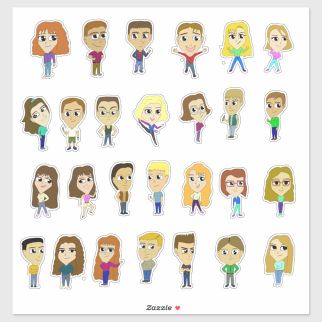 Pegatina compañeros de clase (Hoja)