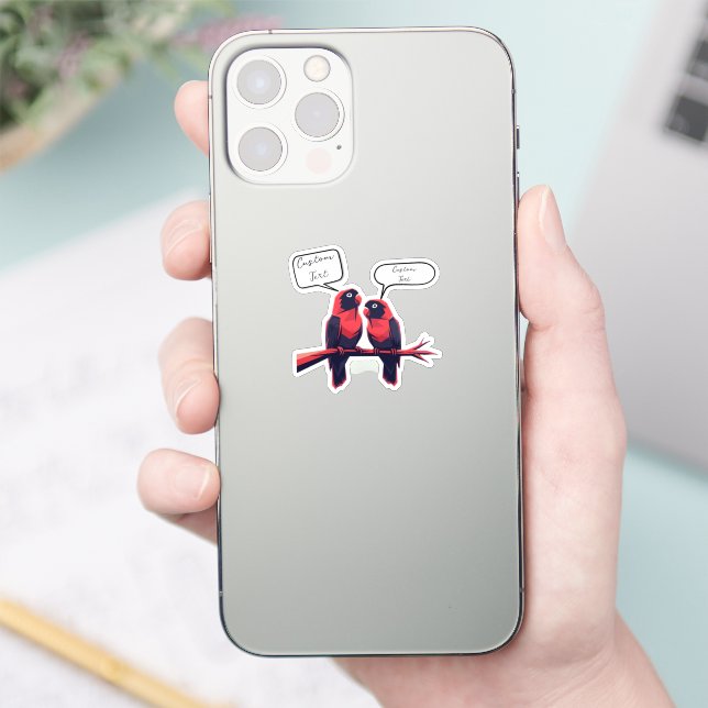 Pegatina Compañeros de clase: Portátil Lovebirds personaliz (Teléfono)