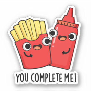 Pegatina Completarme Divertido Fries Ketchup Pun