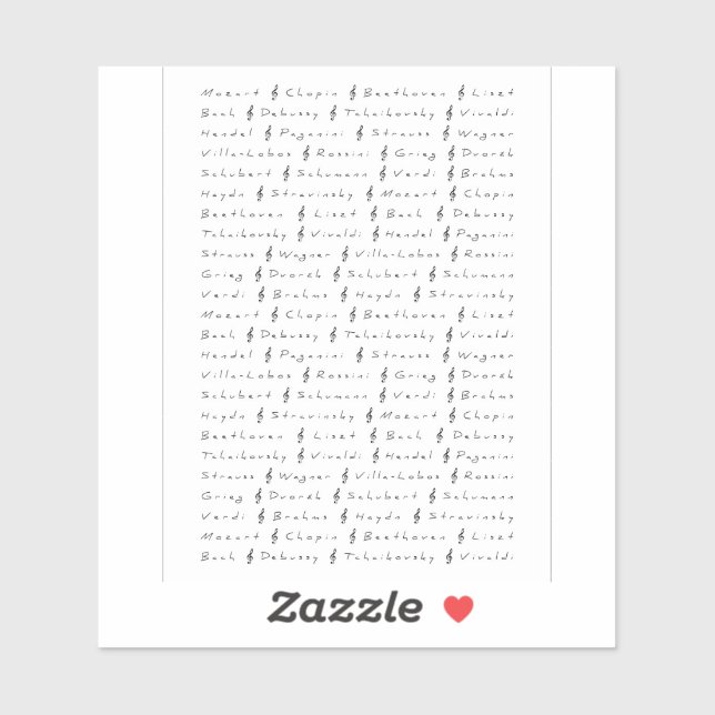 Pegatina Compositores de música clásica (Hoja)