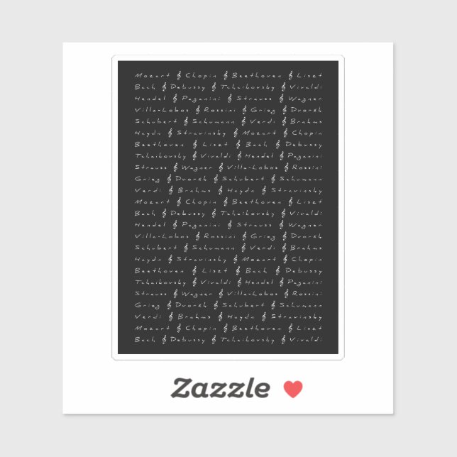 Pegatina Compositores de música clásica (Hoja)