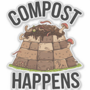Pegatina Compost sucede - Divertido arte ecológico