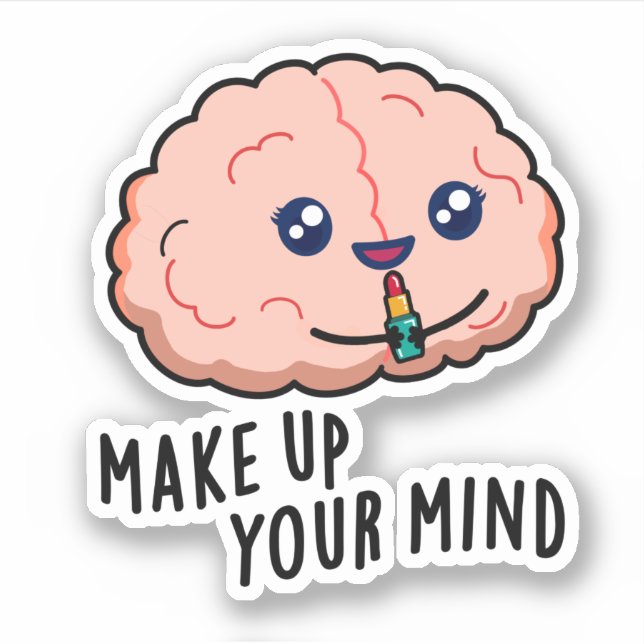 Pegatina Comprende tu mente Funny Brain Pun (Anverso)