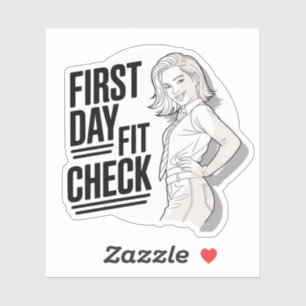 Pegatina Comprobación del primer día de ajuste - Elegante d