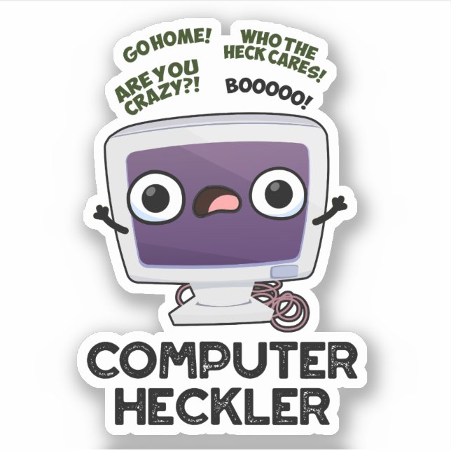 Pegatina Computadora Heckler Funny Hacker Pun (Anverso)