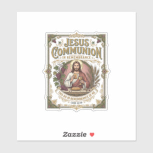 Pegatina Comunión de Jesús Comunión de Jesús Fe Cristiana V