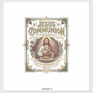 Pegatina Comunión de Jesús Comunión de Jesús Fe Cristiana V