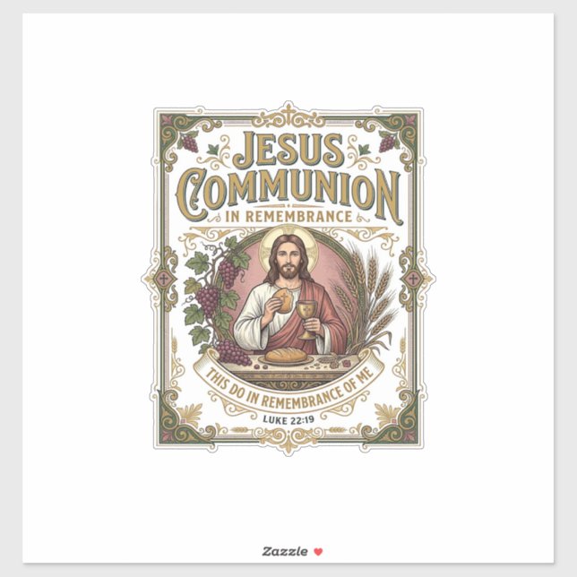 Pegatina Comunión de Jesús Comunión de Jesús Fe Cristiana V (Hoja)